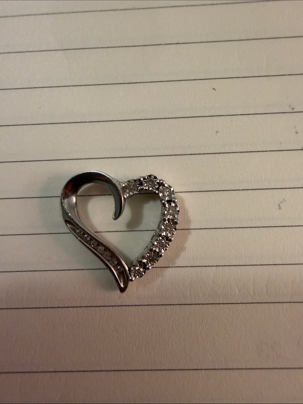 Silver Crystal Heart Brooch - Sparkling Silver Heart Pin